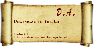 Debreczeni Anita névjegykártya